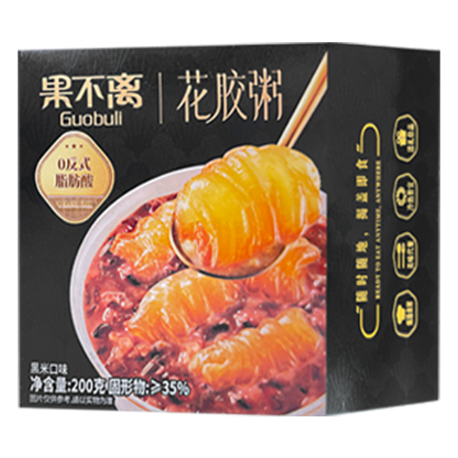 200g黑米花胶粥